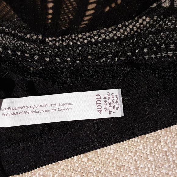 Adore Me Black Geometric Lace Bra Size 40DD - Picture 3 of 12